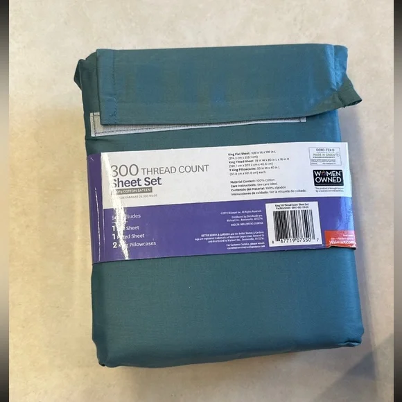 Better Homes & Garden Teal King Sheet Set - Picture 3 of 4